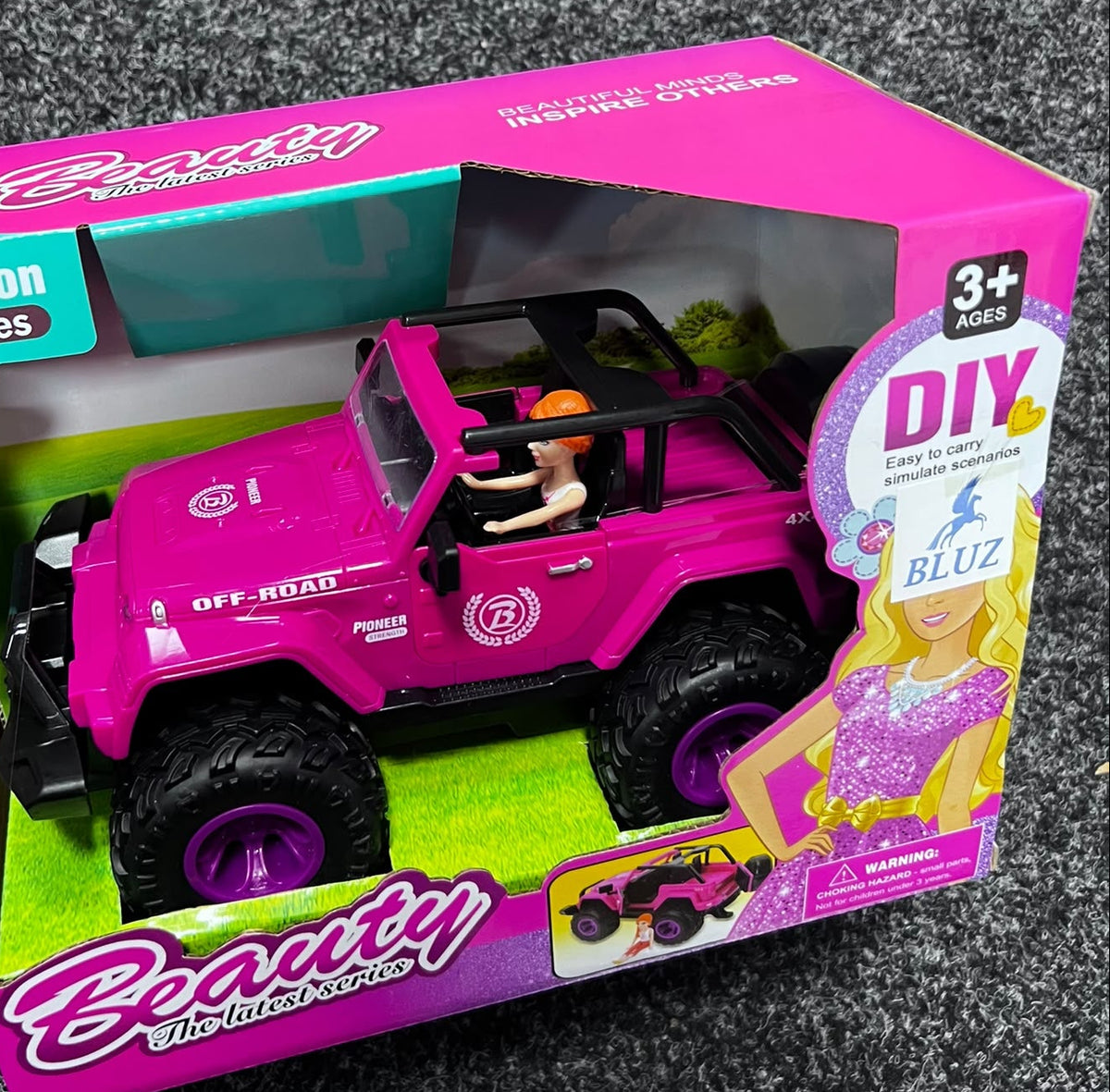 Pink Off-Road Toy Vehicle with Driver Figure
