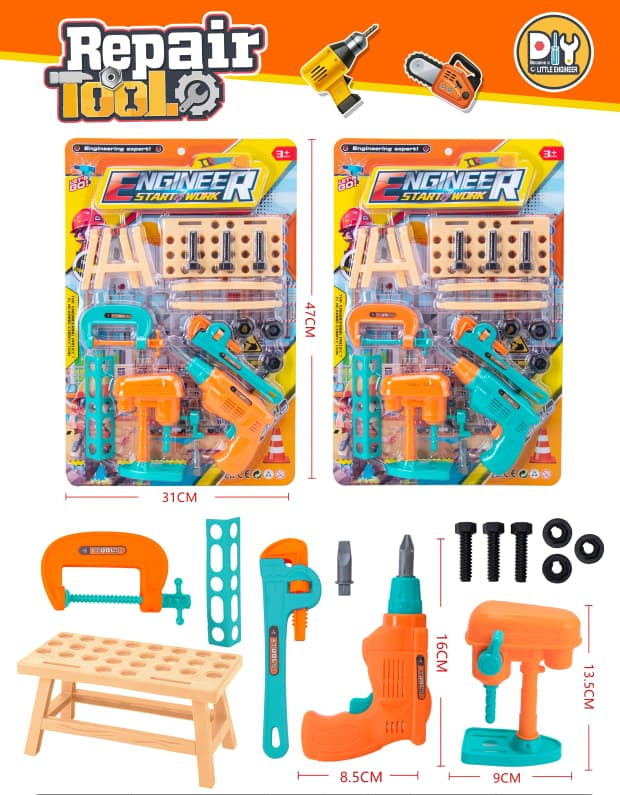 Kids Engineer Repair Tool Set – DIY Little Owner Playset 333S-1