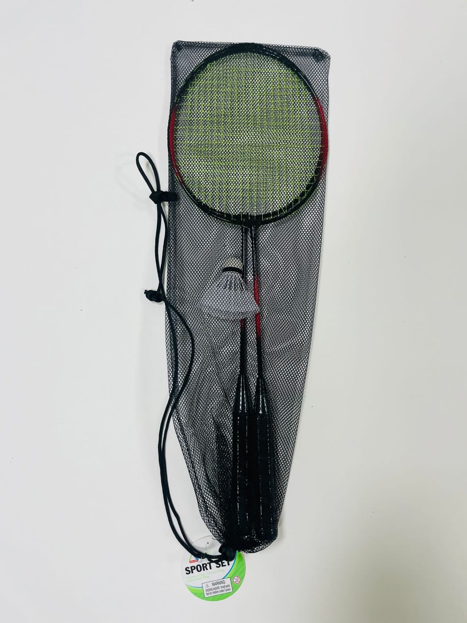 Badminton Sport Set – 2 Rackets & Shuttlecock with Mesh Carry Bag