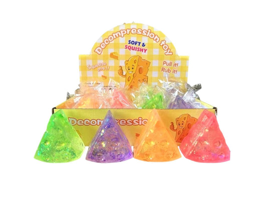 Squishy Cheese Decompression Toy – Soft & Glitter-Filled Stress Relief Fidget