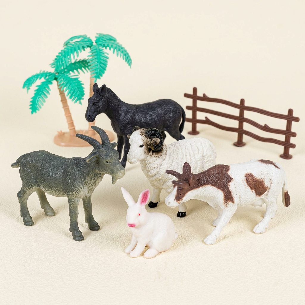 Farm animal figures close-up