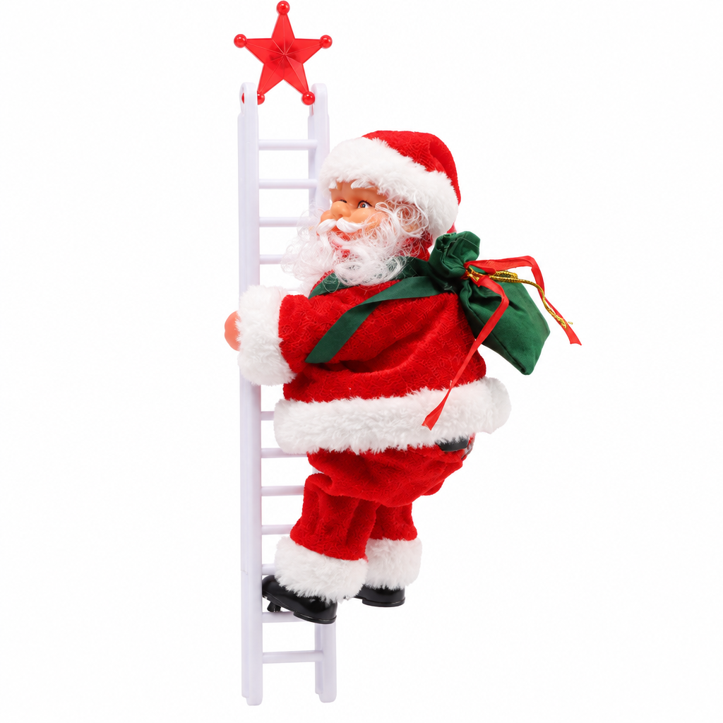 Front view of climbing Santa toy
