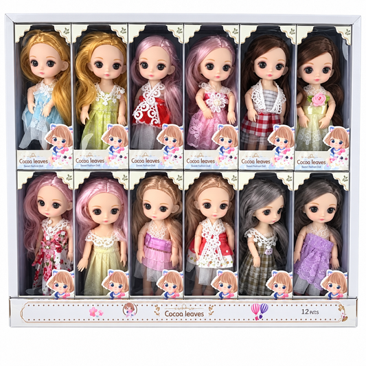 High-resolution restoration of the boxed 12-doll set