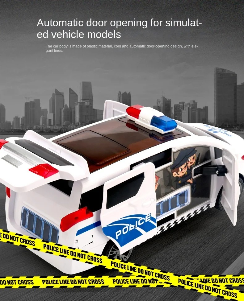 Police Van Car with Light and Music Doors Opening
