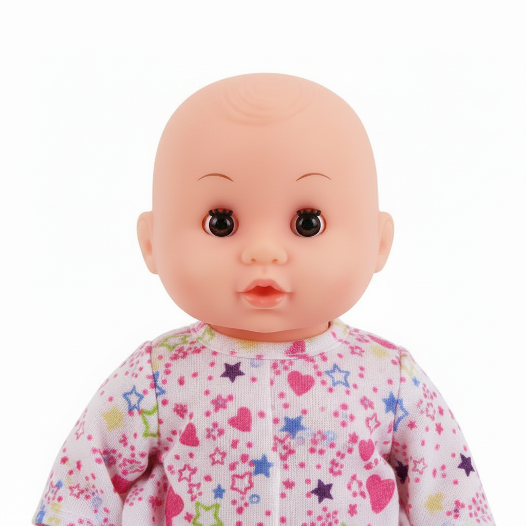 Baby doll close-up face and upper body