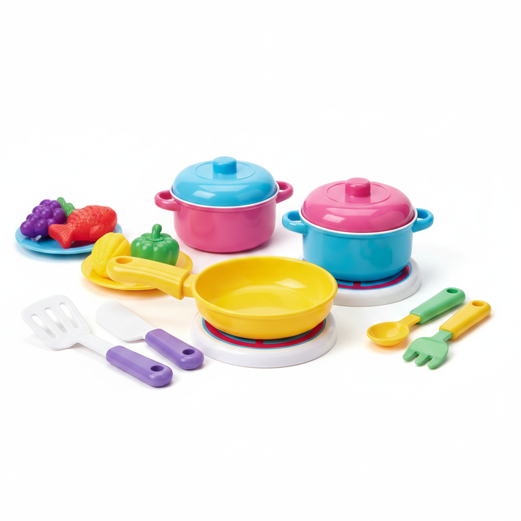 Children's kitchen toy playset A4493 – cookware close-up