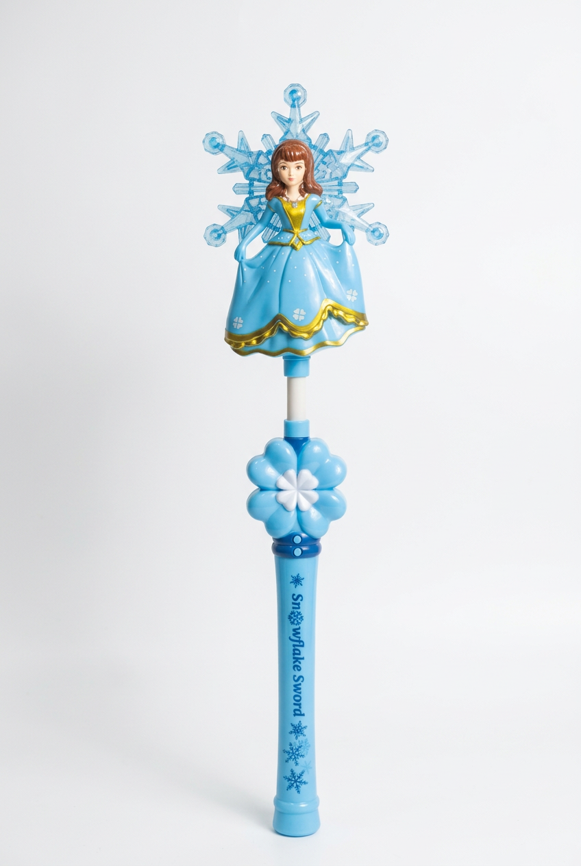 Individual blue princess snowflake wand