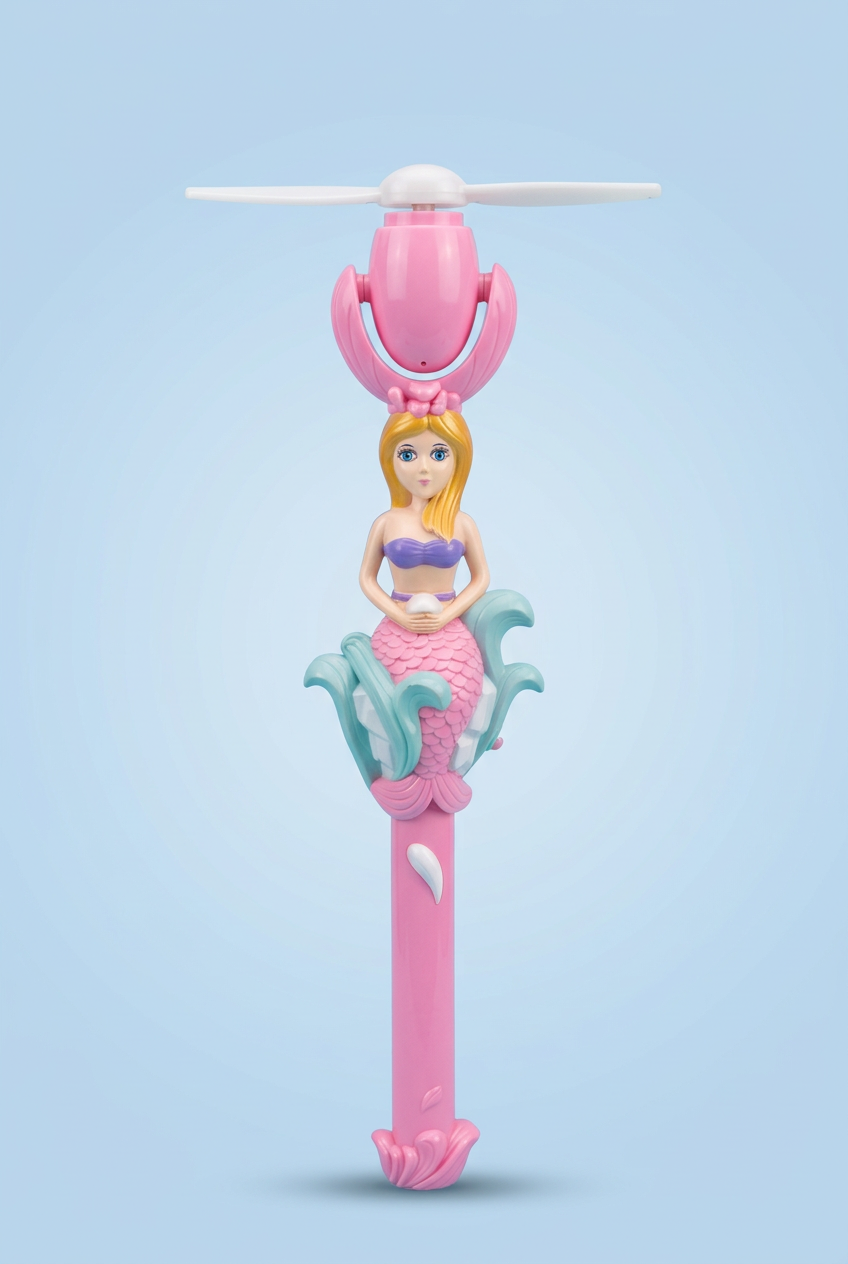 Individual light pink mermaid wand