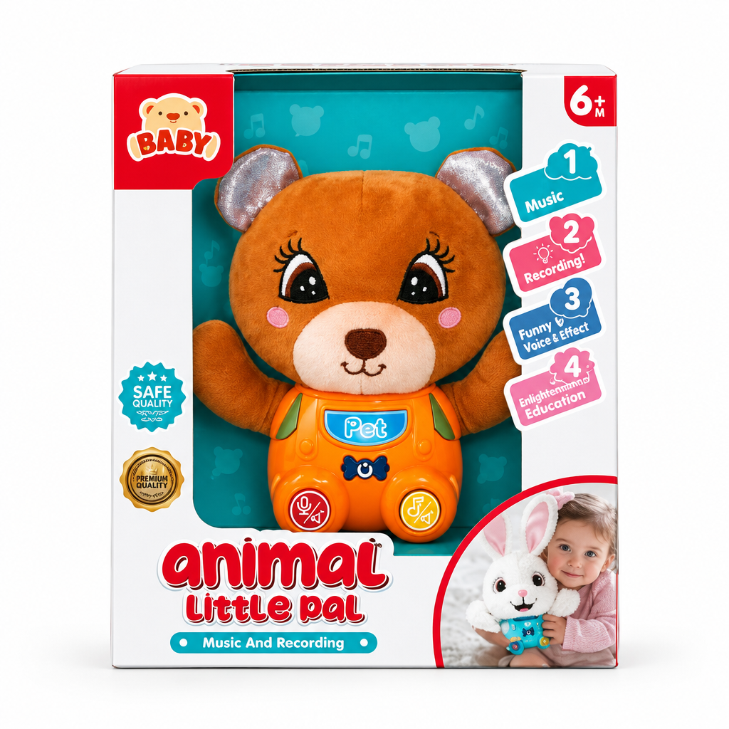 Interactive orange bear retail package
