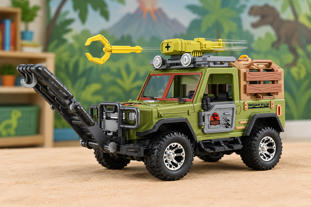 Jungle-themed low-angle product shot