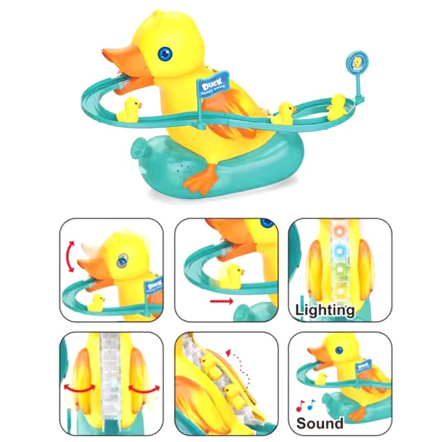 Duck Track Roller Coaster Mini duck climbing stairs toy roller