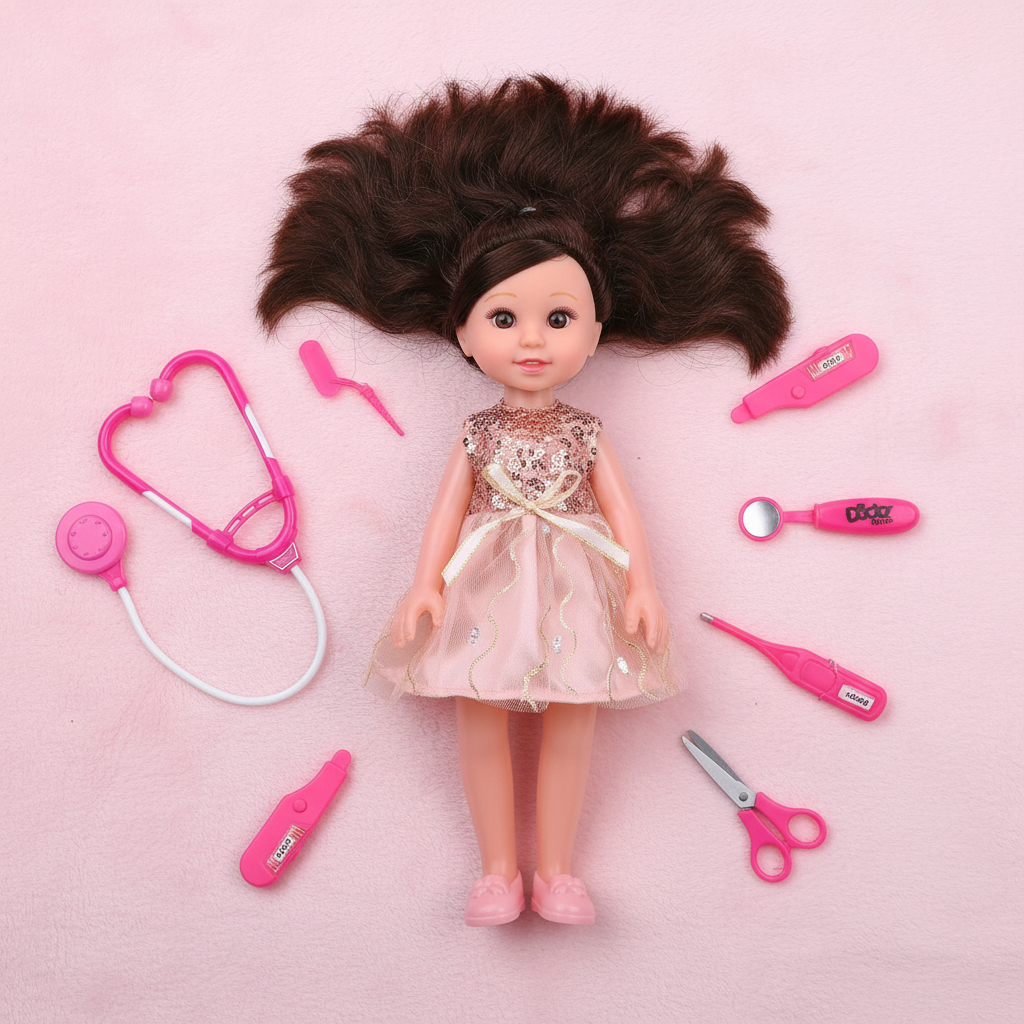 Lulu Doctor Doll - Flat Lay