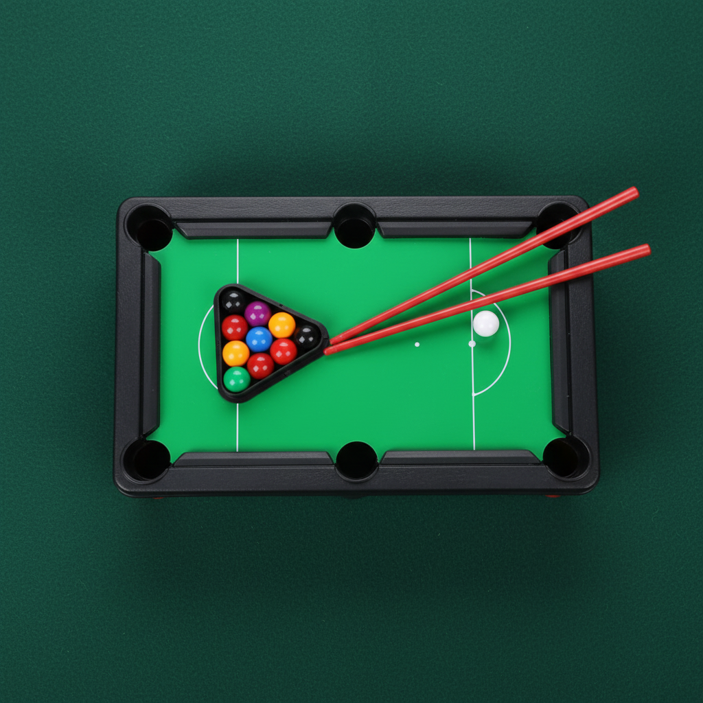 Mini Snooker Set - Top Down Flat Lay
