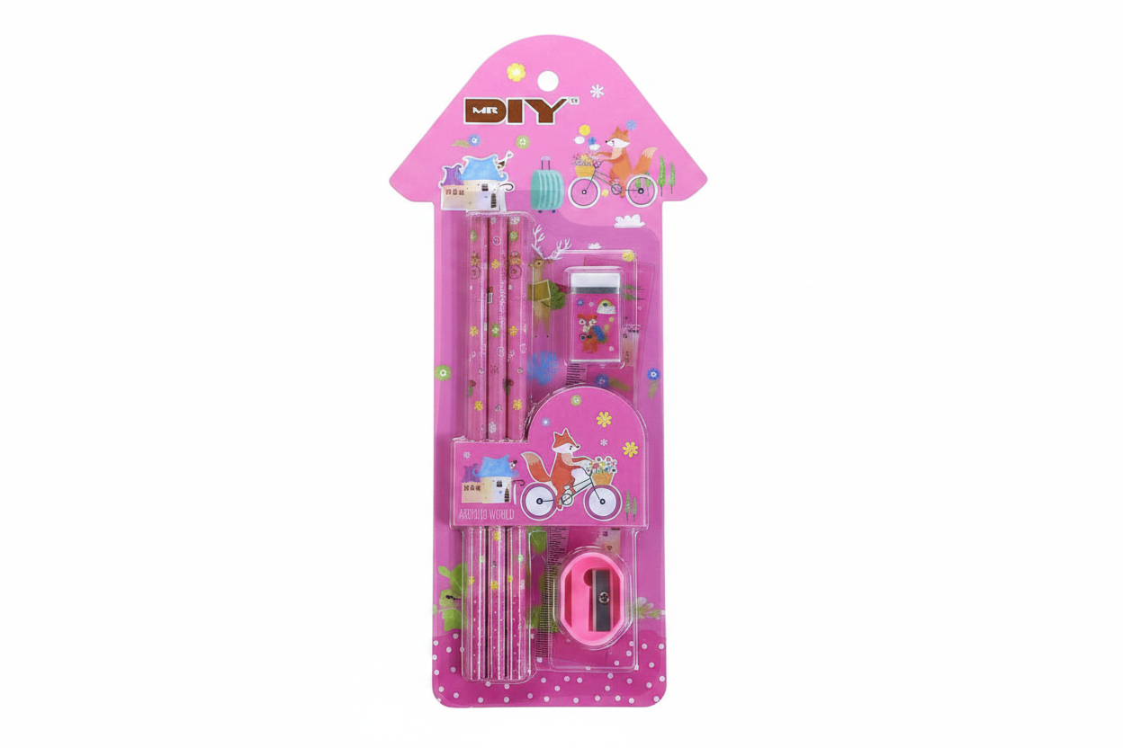 Pink fox stationery set