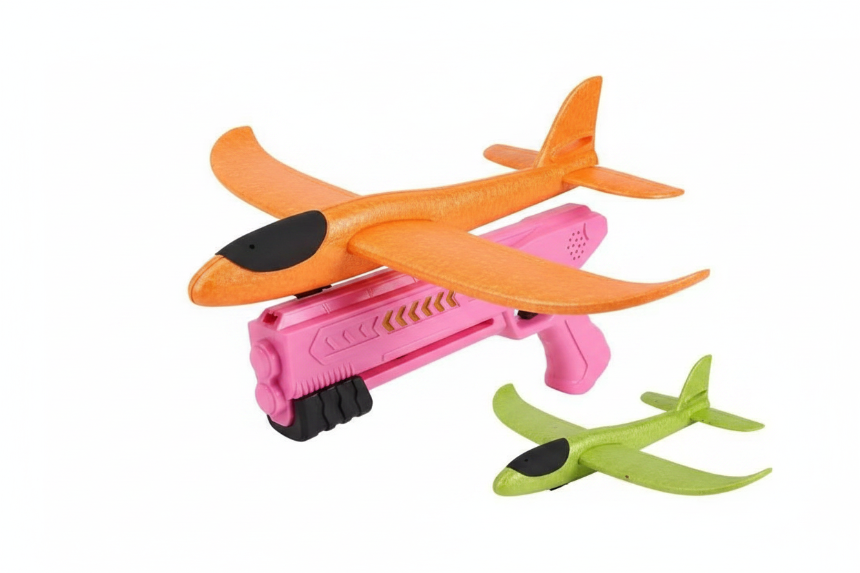 Pink Launcher with Orange Airplane