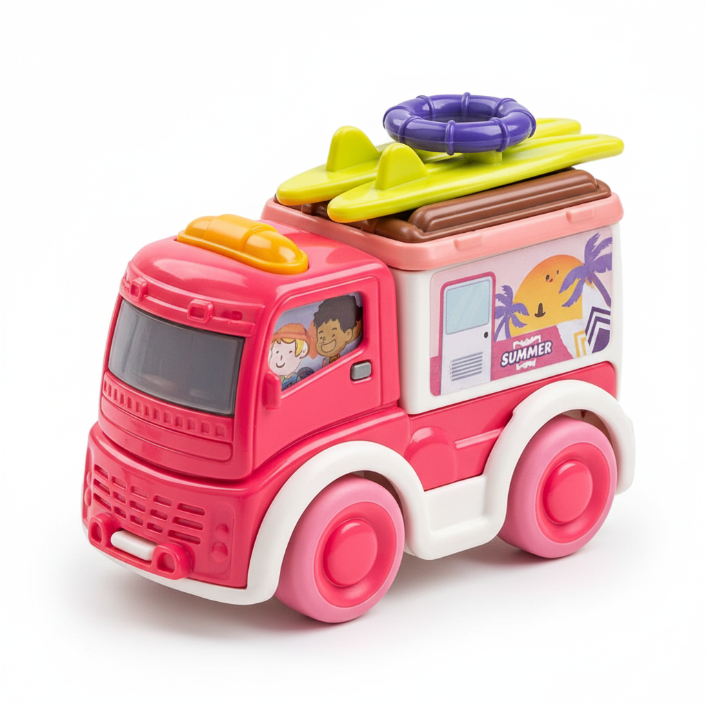 Pink red truck