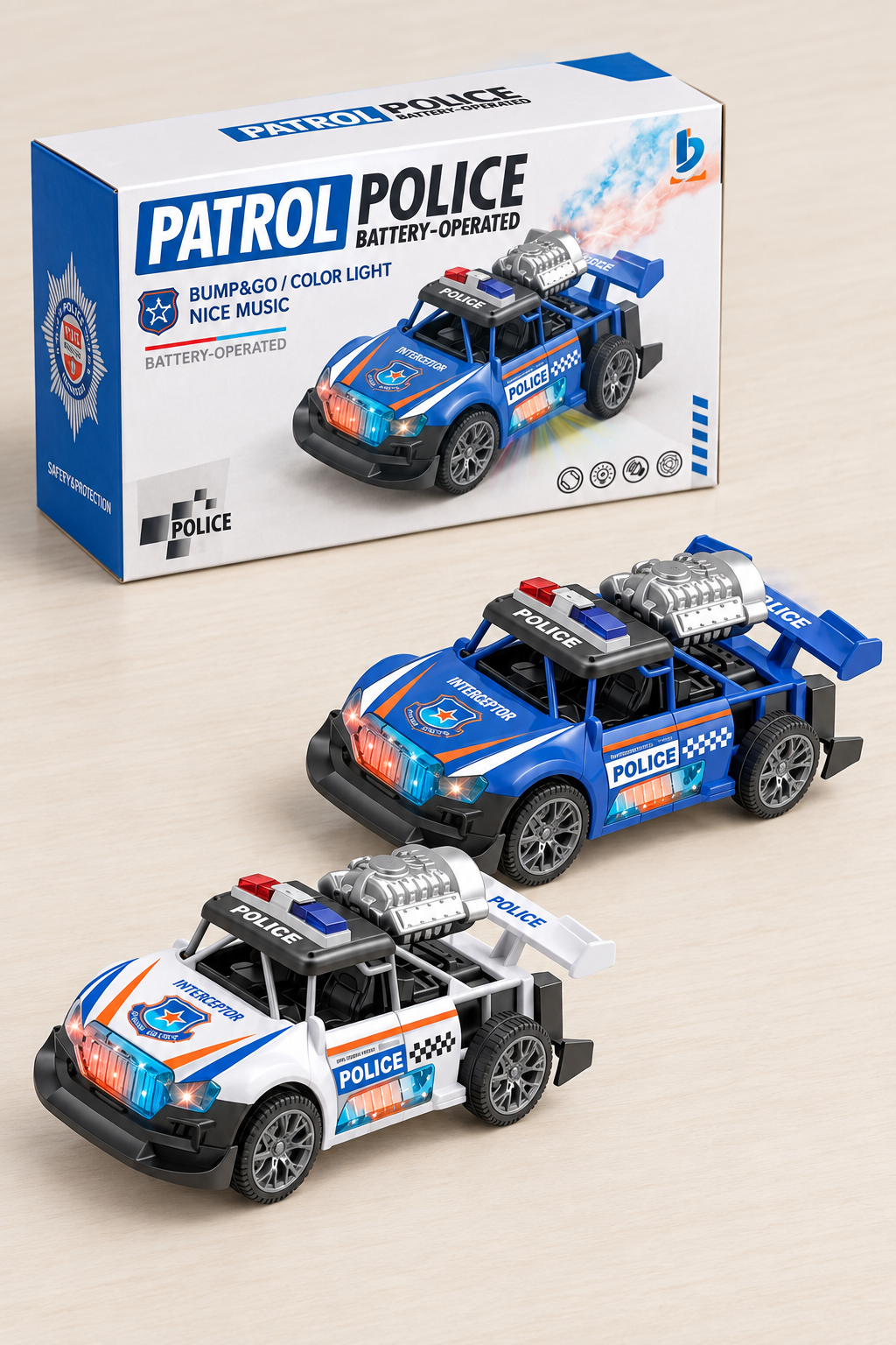 Police car product detail shot