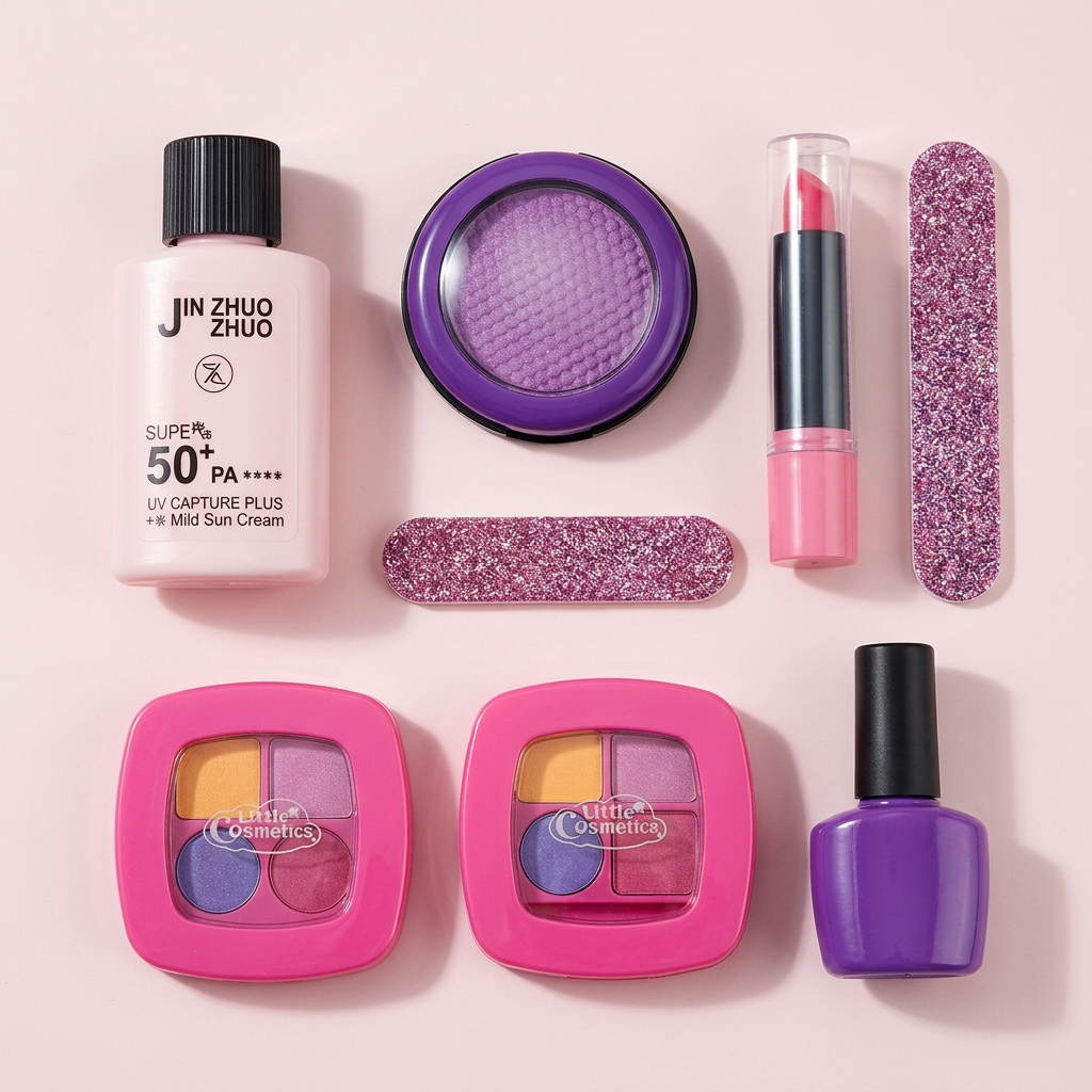 Regenerated cosmetics toy set out of packaging