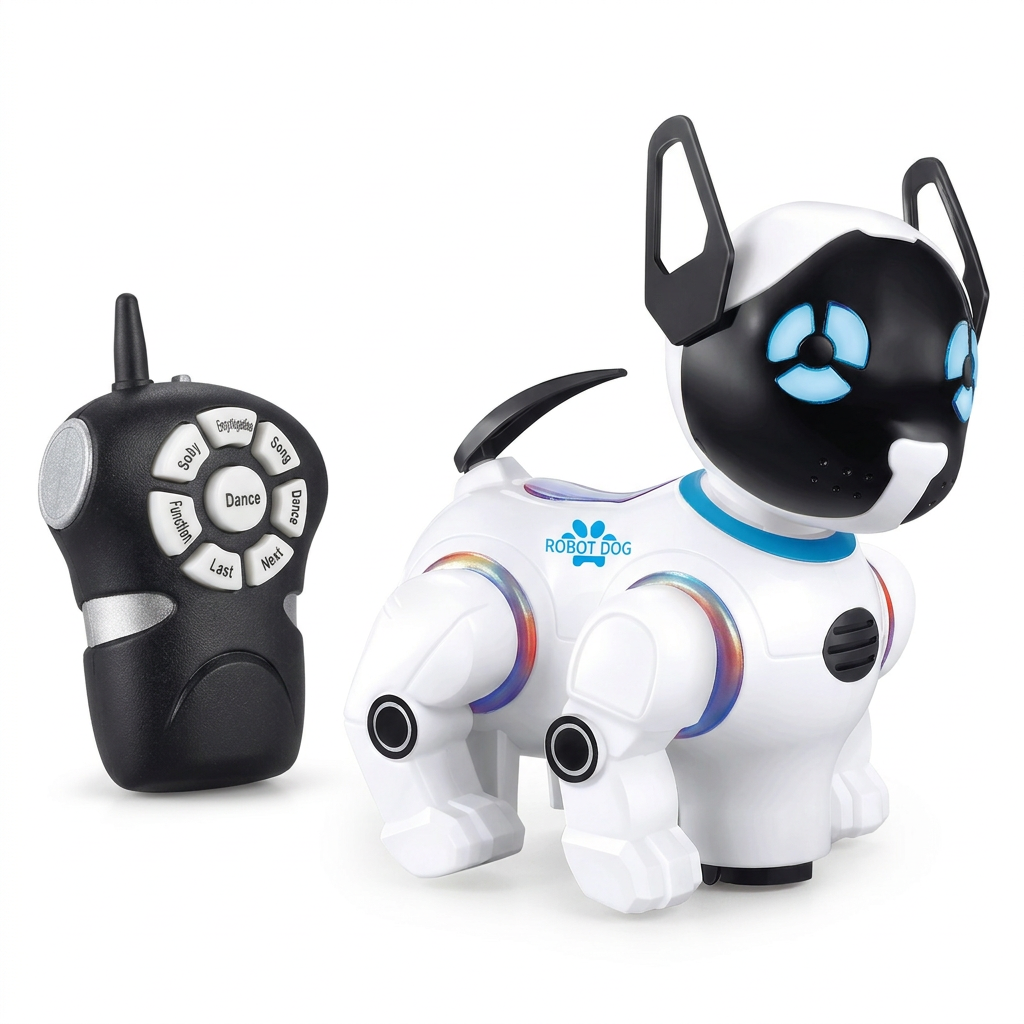 Robot dog and remote studio shot