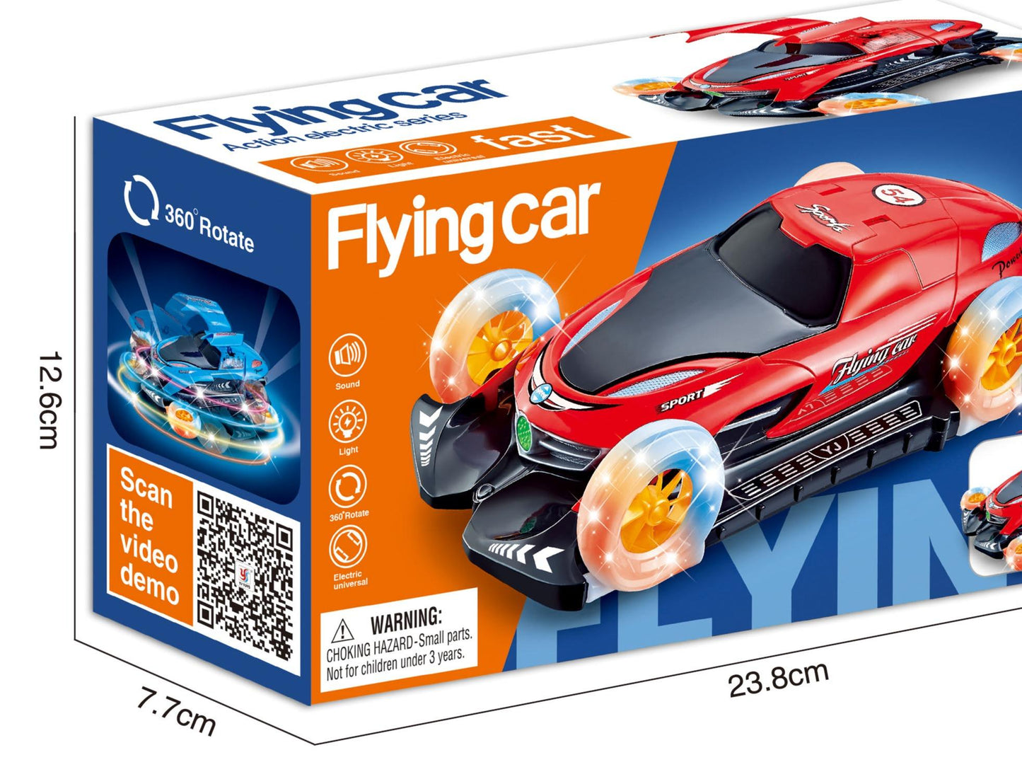 Flying Sport Car 360 Rotation Lighting & Music Kids Electric Toy Car Interactive Toys Boys & Girls