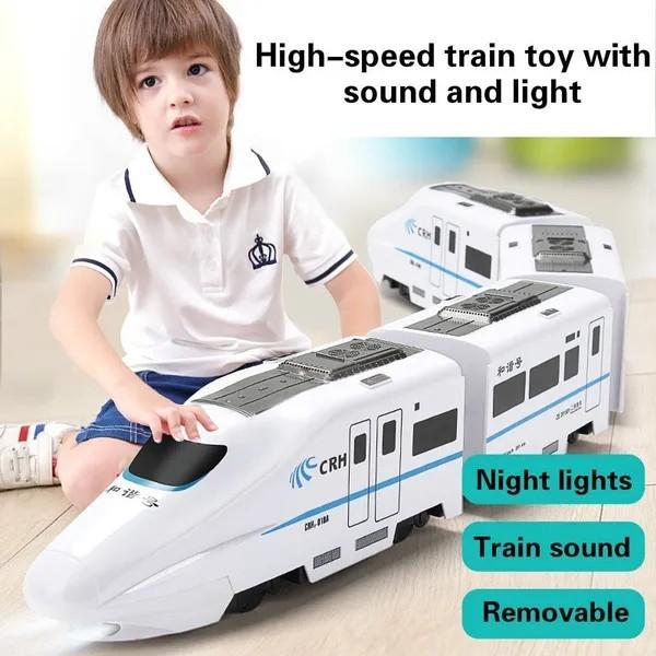 Electric RC Train Roller Coaster 4 Sets Rechargeable Power Train Toy Kids Train Toy with light and sound