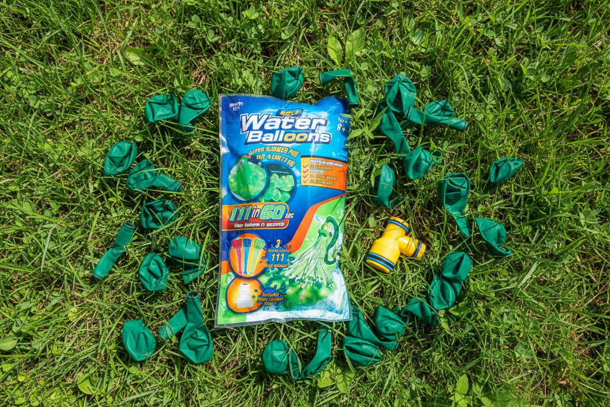 Self Water Balloons - Flat Lay on Grass