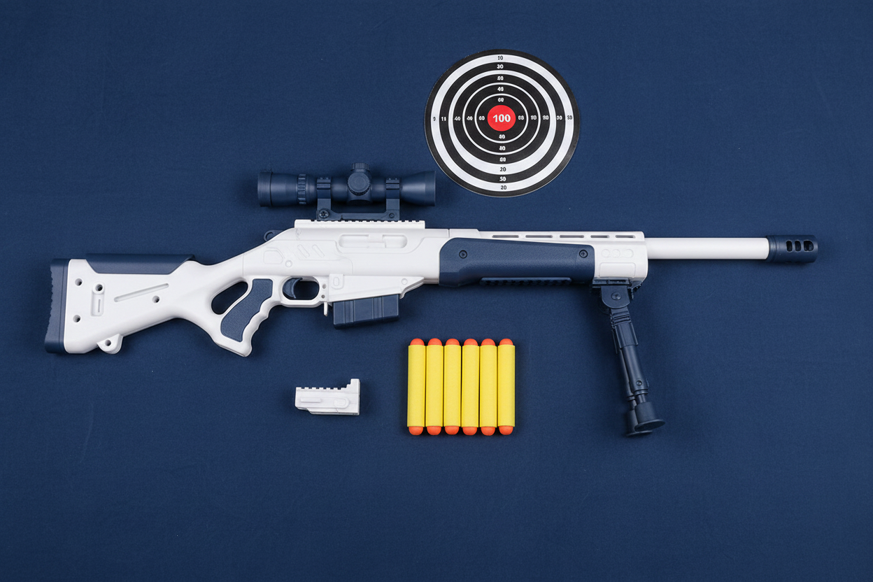 Shooting Game Sniper Rifle Set - Flat Lay