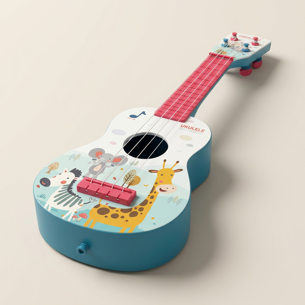 Three-quarter studio view of the reference ukulele