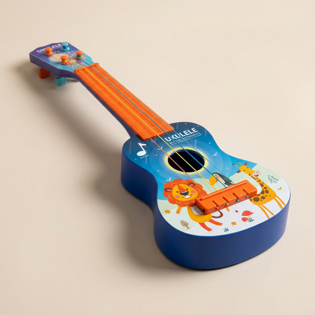 Three-quarter studio view of the ukulele