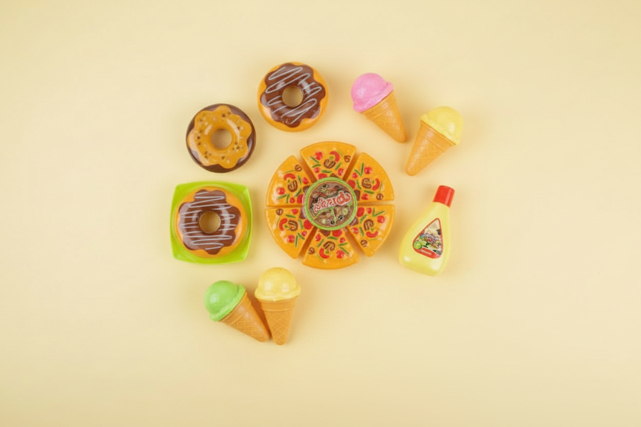 Toy Food Playset - Pastel Background