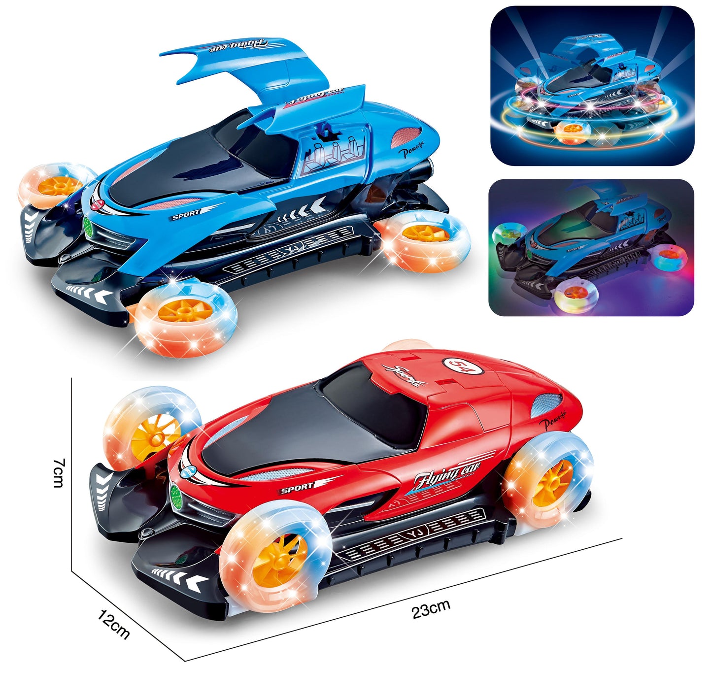 Flying Sport Car 360 Rotation Lighting & Music Kids Electric Toy Car Interactive Toys Boys & Girls