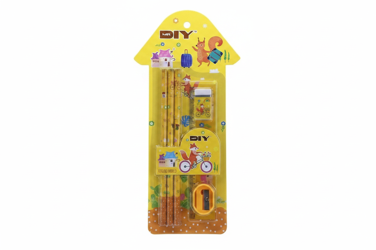 Yellow squirrel stationery set